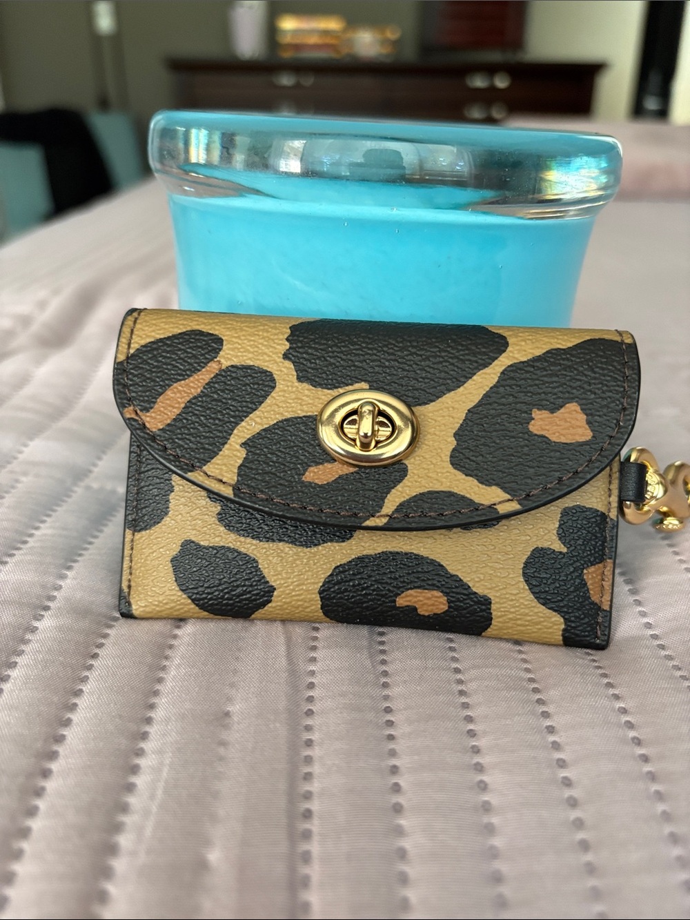 Coach Leopard-Print Mini Wallet Card Case - Leopard